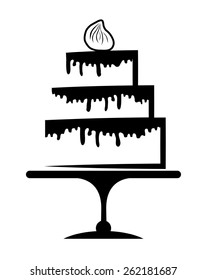 Cake design over white background, vector illustration.