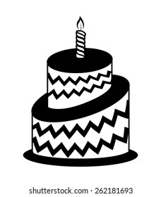 Cake design over white background, vector illustration.