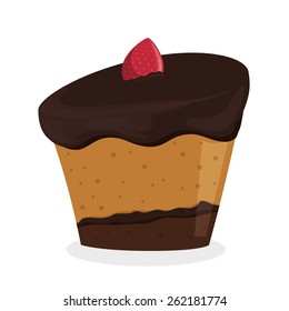 Cake design over white background, vector illustration.
