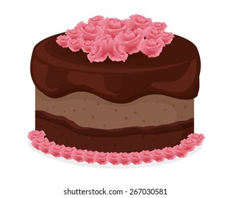 Cake design over white background, vector illustration.