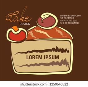 Cake Design symbol on brown background 