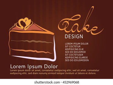 Cake Design symbol on brown background 
