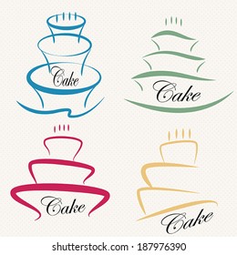 Cake Design symbol set .