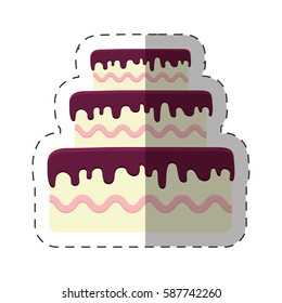 cake dessert bright shadow vector illustration eps 10