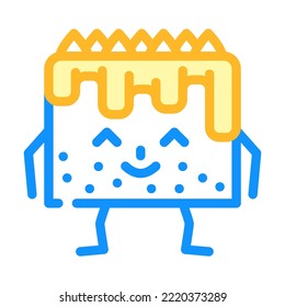 cake dessert character color icon vector. cake dessert character sign. isolated symbol illustration