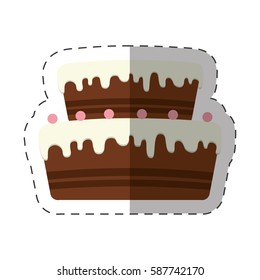 cake dessert chocolate cream shadow vector illustration eps 10