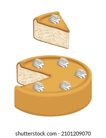 Cake Dessert Cream Sweet Food Vector Illustration