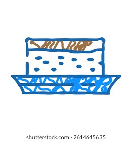 cake dessert doodle icon sketch vector. cake dessert sign. isolated symbol illustration