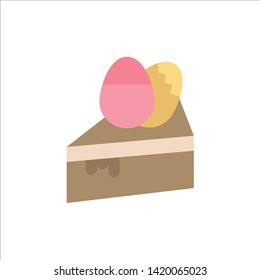 Cake, Dessert, Easter, Egg  Flat Color Icon. Vector icon banner Template