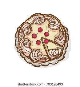 cake dessert hand drawing graphic object 