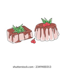 cake and dessert hand drawn doodle illustrations vector set