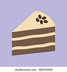 Cake Dessert Icon. Coffee cake. Vector illustration