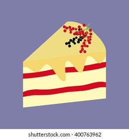 Cake Dessert Icon. Fruit cake. Currant. Vector illustration