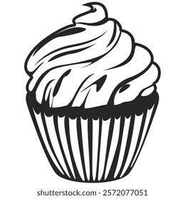 Cake and dessert icon on transparent background. PNG