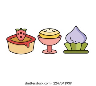 cake and dessert icons set