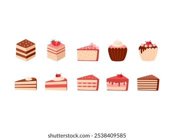 Cake Dessert Illustration Element Set