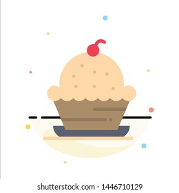 Cake, Dessert, Muffin, Sweet, Thanksgiving Abstract Flat Color Icon Template