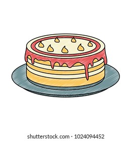 Cake dessert on dish