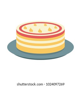 Cake dessert on dish