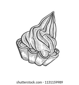 Cake Dessert and sweet isolated on white background. Hand drawing illustration vector.