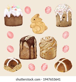 Cake And Desserts. Easter Holidays

 