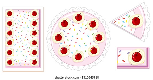 Cake in different shape illustration