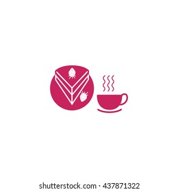 cake dish, strawberry, drink cup