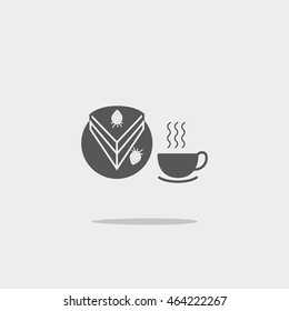 cake dish, strawberry, drink cup
