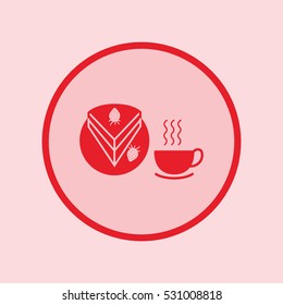 cake dish, strawberry, drink cup