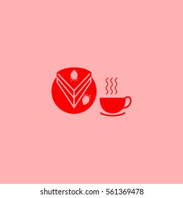 cake dish, strawberry, drink cup