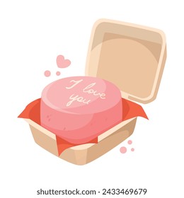 Pastel como regalo DIY para San Valentín ilustración vectorial