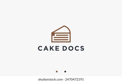 cake with document logo design vector silhouette illustration