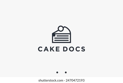 cake with document logo design vector silhouette illustration
