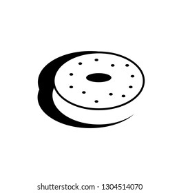 Cake Donut vector icon on white background