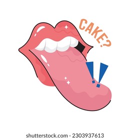 Cake  doodle filled vector outline Sticker. EPS 10 file