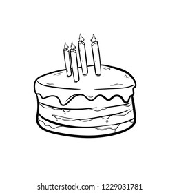 cake doodle icon vector