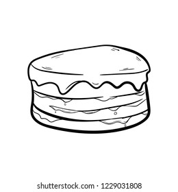 cake doodle icon vector