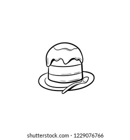 cake doodle icon vector