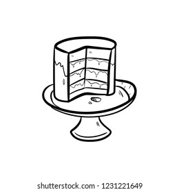cake doodle icon vector 
