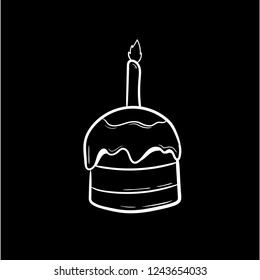 cake doodle icon vector flat black