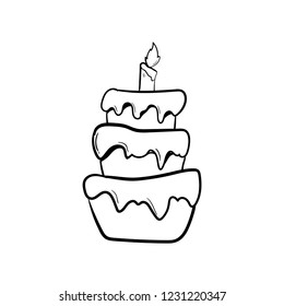 cake doodle icon vector food 