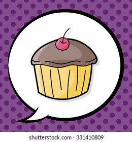 cake doodle, speech bubble
