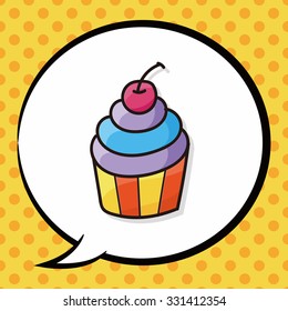 cake doodle, speech bubble