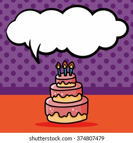 cake doodle, speech bubble