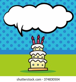 cake doodle, speech bubble