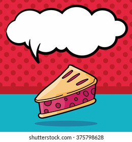 cake doodle, speech bubble