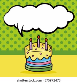 cake doodle, speech bubble
