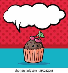 cake doodle, speech bubble