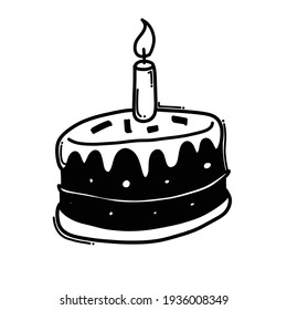 cake doodle vector icon. Drawing sketch illustration hand drawn line.