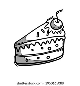 cake doodle vector icon. Drawing sketch illustration hand drawn line.